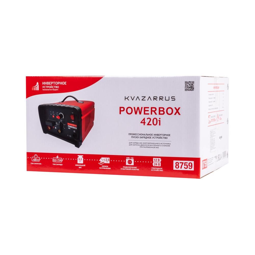 Инверторное пуско-зарядное устройство FoxWeld KVAZARRUS PowerBox 420i, таймер, цветная коробка - изображение 7
