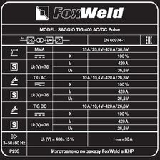 Аппарат аргонодуговой сварки FoxWeld SAGGIO TIG 400 AC/DC Pulse - изображение 12