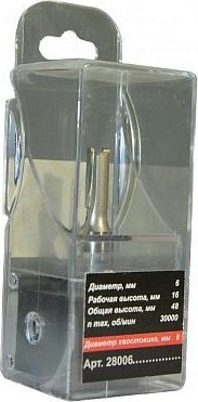 Фреза по дереву ЭНКОР ф 6 X16мм, по ДСП хв. 8 мм. 28006 - изображение 3