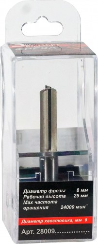 Фреза по дереву ЭНКОР ф 8 X25мм, хв. 8 мм прямая по дсп 28009 - изображение 3