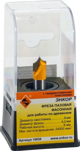 Фреза по дереву ЭНКОР ф10х8, r4, хв. 8мм фасонная 10638 - изображение 3