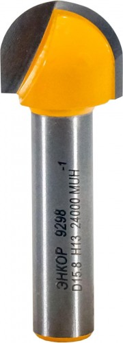 Фреза по дереву ЭНКОР ф15.8х13, r7.9, хв. 8мм гальтельная 9298