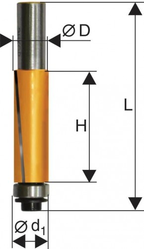 Фреза по дереву ЭНКОР ф19х25.6, хв. 8мм кромочная прямая 10527 - изображение 2