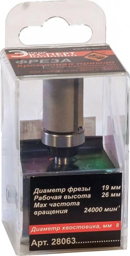 Фреза по дереву ЭНКОР ф19х26 хв. 8 мм, по ДСП кромочная прямая 28063 - изображение 3