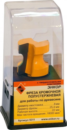 Фреза по дереву ЭНКОР ф25.4хR4,8мм ,хв.8мм кромочная полустержневая 9311 - изображение 3