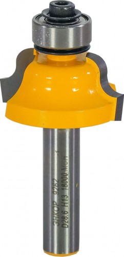 Фреза по дереву ЭНКОР ф28.6х13, r4, хв.8мм кромочная калевочная 9262