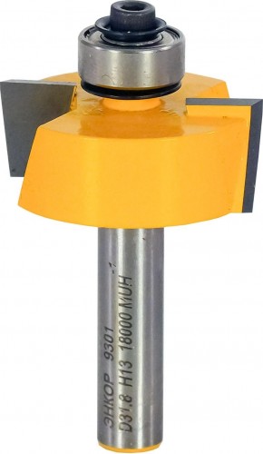 Фреза по дереву ЭНКОР ф31.8х13, хв. 8мм кромочная фальцевая 9301