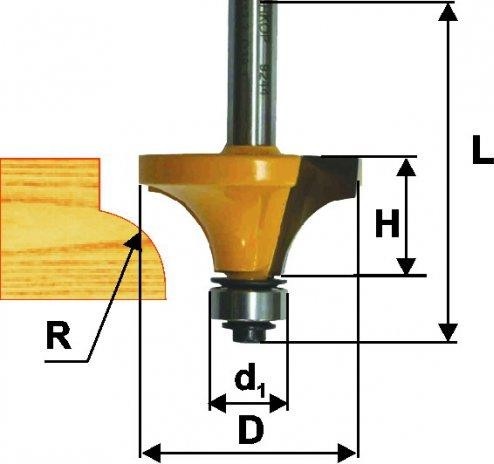 Фреза по дереву ЭНКОР ф31.8х17, r9.5, хв.8мм кромочная калевочная 9243 - изображение 3