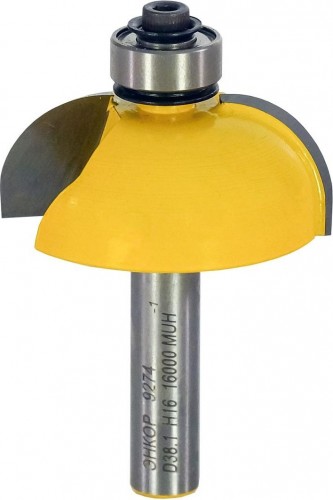 Фреза по дереву ЭНКОР ф38.1х16, r12.7,хв. 8мм. кромочная калевочная 9274 - изображение 2