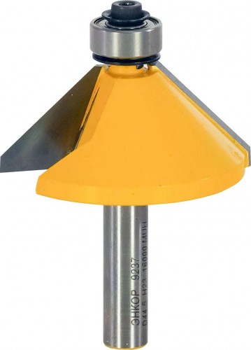 Фреза по дереву ЭНКОР ф44.5х23, 45°, хв. 8мм кромочная конусная 9237