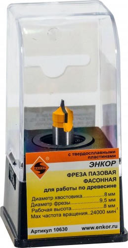 Фреза по дереву ЭНКОР ф9.5х8, r4, хв. 8мм фасонная 10630 - изображение 3