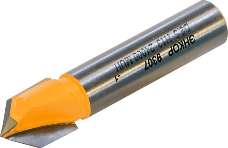 Фреза по дереву ЭНКОР  гальтельная v-обр. ф9.5, 90°, хв. 8мм 9307 - изображение 2