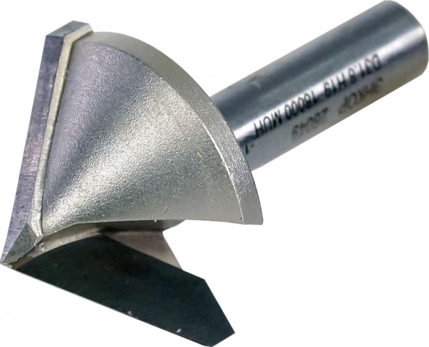 Фреза по дереву ЭНКОР  галтельная v-обр 90° ф38,мм, хв 8мм 28049 - изображение 2