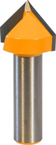 Фреза по дереву ЭНКОР  гальтельная v-обр. ф25.4, 90°,хв.12мм 9305