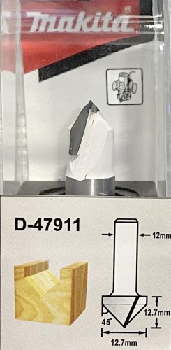 Фреза по дереву MAKITA D-47911 v-образная 90° 12,7x12,7х12x54x2t - изображение 2