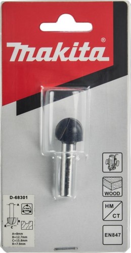 Фреза по дереву MAKITA D-68301 паз. галтельная 7,9r 15,8х12,7х8х45х2т - изображение 4