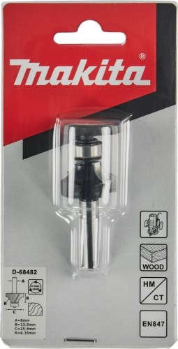 Фреза по дереву MAKITA D-68482 кром. калевочная 6.35r 25,4х13,5х8х56х2т - изображение 2