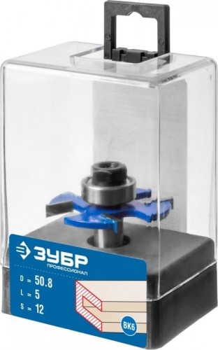 Фреза по дереву ЗУБР ПРОФЕССИОНАЛ 50,8x5мм, хвостовик 12мм, горизонтально-пазовая 28757-50.8-5-12 - изображение 2