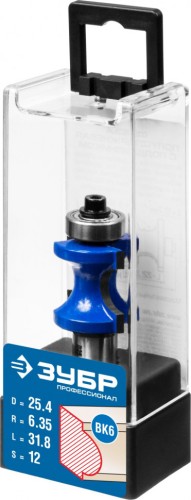 Фреза по дереву ЗУБР ПРОФЕССИОНАЛ 25.4x31,8мм, радиус 6.3мм, с подшипником 28722-25.4 - изображение 2