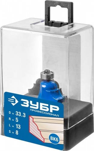 Фреза по дереву ЗУБР ПРОФЕССИОНАЛ 33,3x13мм, радиус 5мм, кромочная калевочная №4 28705-33.3 - изображение 2