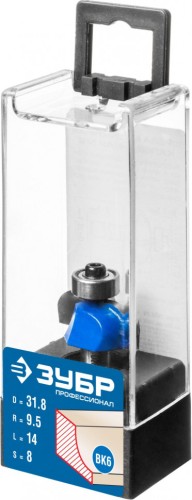 Фреза по дереву ЗУБР ПРОФЕССИОНАЛ 31,8x14мм, радиус 9.5мм, кромочная калевочная №2 28702-31.8 - изображение 2