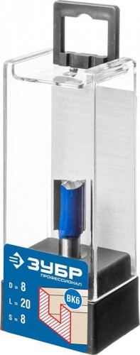 Фреза по дереву ЗУБР ПРОФЕССИОНАЛ 8x19мм, хвостовик 8мм, прямая с нижними подрезател 28755-8-19 - изображение 2