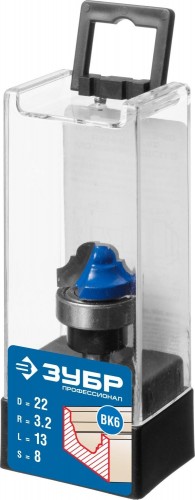 Фреза по дереву ЗУБР "Профессионал" пазовая фасонная с верхним подшипником D 22 мм 28747-22 - изображение 2