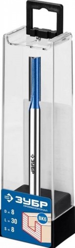Фреза по дереву ЗУБР ПРОФЕССИОНАЛ 8x30мм, хвостовик 8мм, прямая с нижними подрезател 28755-8-30 - изображение 2