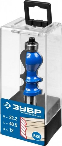 Фреза по дереву ЗУБР ПРОФЕССИОНАЛ 22.2x41мм, хвостовик 12мм, кромочная фигурная №2 28713-22.2 - изображение 2