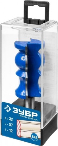 Фреза по дереву ЗУБР ПРОФЕССИОНАЛ 32x57мм, хвостовик 12мм, кромочная фигурная №8 28719-32 - изображение 2