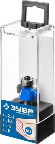 Фреза по дереву ЗУБР ПРОФЕССИОНАЛ 25.4x10мм, радиус 6.3мм, кромочная калевочная №2 28702-25.4 - изображение 2