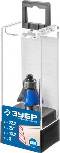 Фреза по дереву ЗУБР ПРОФЕССИОНАЛ 22.2x13мм, кромочная калевочная(фасочная) №9 28711-22.2 - изображение 2
