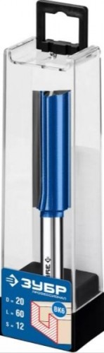 Фреза по дереву ЗУБР ПРОФЕССИОНАЛ 20x60мм, хвостовик 12мм, прямая с нижними подрезат 28755-20-60 - изображение 2