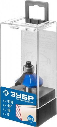 Фреза по дереву ЗУБР ПРОФЕССИОНАЛ 31,8x13мм, кромочная калевочная(фасочная) №9 28711-31.8 - изображение 2