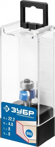 Фреза по дереву ЗУБР ПРОФЕССИОНАЛ 22.2x8мм, радиус 4.8мм, кромочная калевочная №2 28702-22.2 - изображение 2