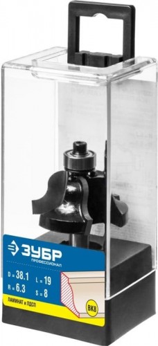 Фреза по дереву ЗУБР ПРОФЕССИОНАЛ 42,8x19мм, радиус 6.3мм, кромочная калевочная №4 28787-38.1 - изображение 2