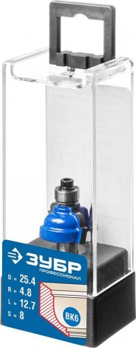 Фреза по дереву ЗУБР ПРОФЕССИОНАЛ 25.4x13мм, радиус 4.8мм, кромочная калевочная №7 28709-25.4 - изображение 2