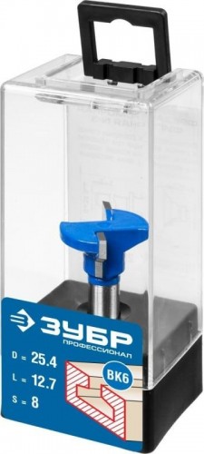 Фреза по дереву ЗУБР ПРОФЕССИОНАЛ 25.4x12.7мм, высота 12.7мм, т-образная №2 28750-25.4 - изображение 2