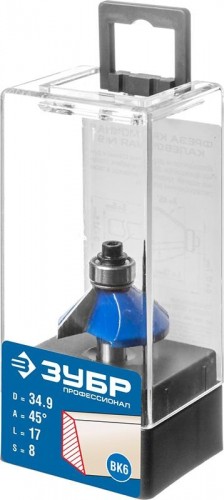 Фреза по дереву ЗУБР ПРОФЕССИОНАЛ 34,9x16мм, кромочная калевочная(фасочная) №9 28711-34.9 - изображение 2