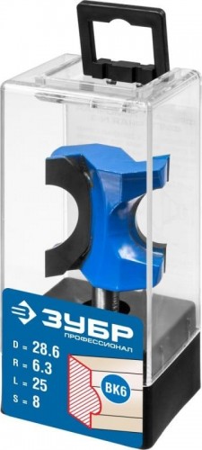 Фреза по дереву ЗУБР ПРОФЕССИОНАЛ 28,6x25мм, радиус 6.3мм, 28723-28.6 - изображение 2