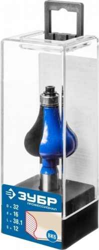 Фреза по дереву ЗУБР ПРОФЕССИОНАЛ 32x38мм, хвостовик 12мм, кромочная фигурная №7 28718-32 - изображение 2