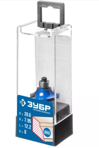 Фреза по дереву ЗУБР ПРОФЕССИОНАЛ 28,6x13мм, радиус 8мм, кромочная калевочная №1 28700-28.6 - изображение 3