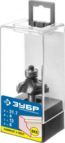 Фреза по дереву ЗУБР ПРОФЕССИОНАЛ 28,6x13мм, радиус 4мм, кромочная калевочная №3 28786-31.7 - изображение 2