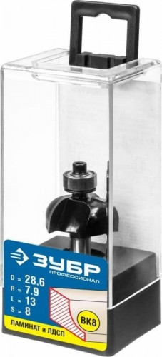 Фреза по дереву ЗУБР ПРОФЕССИОНАЛ 28,6x13мм, радиус 7.9мм, кромочная калевочная №2 28785-28.6 - изображение 2