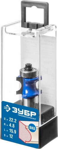 Фреза по дереву ЗУБР ПРОФЕССИОНАЛ 22.2x25.4мм, радиус 4.8мм, с подшипником 28722-22.2 - изображение 2