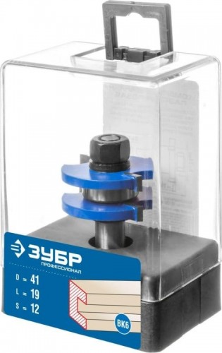 Фреза по дереву ЗУБР ПРОФЕССИОНАЛ 41x19мм, хвостовик 12мм, комбинированная пазо-шипо 28732-41 - изображение 2