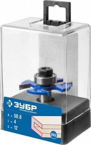 Фреза по дереву ЗУБР ПРОФЕССИОНАЛ 50,8x4мм, хвостовик 12мм, горизонтально-пазовая 28757-50.8-4-12 - изображение 2