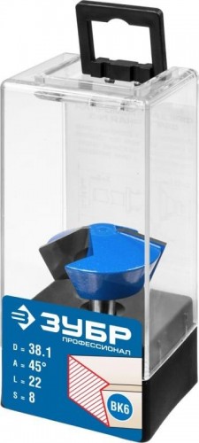 Фреза по дереву ЗУБР ПРОФЕССИОНАЛ 38.1x22мм, кромочная конусная 28725-38.1-45 - изображение 2