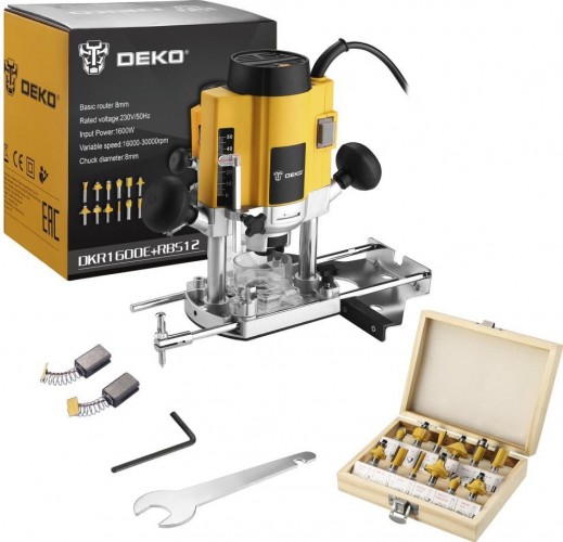 Фрезер сетевой DEKO DKR1600E + набор фрез rbs12 (12 предметов) 063-4221 - изображение 2