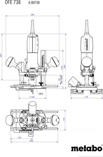 Фрезер сетевой METABO OFE 738 600738000 - изображение 2